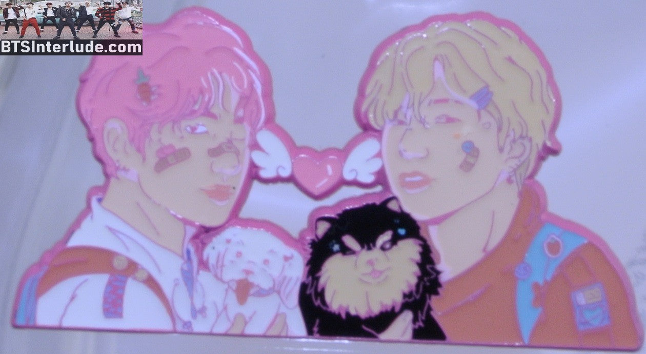 BTS PIN ENAMEL PINK SUB-UNIT PARK JIMIN YEONTAN V KIM TAEHYUNG CLOUDY SEOUL WASTE IT ON ME PINS BADGE BUTTON