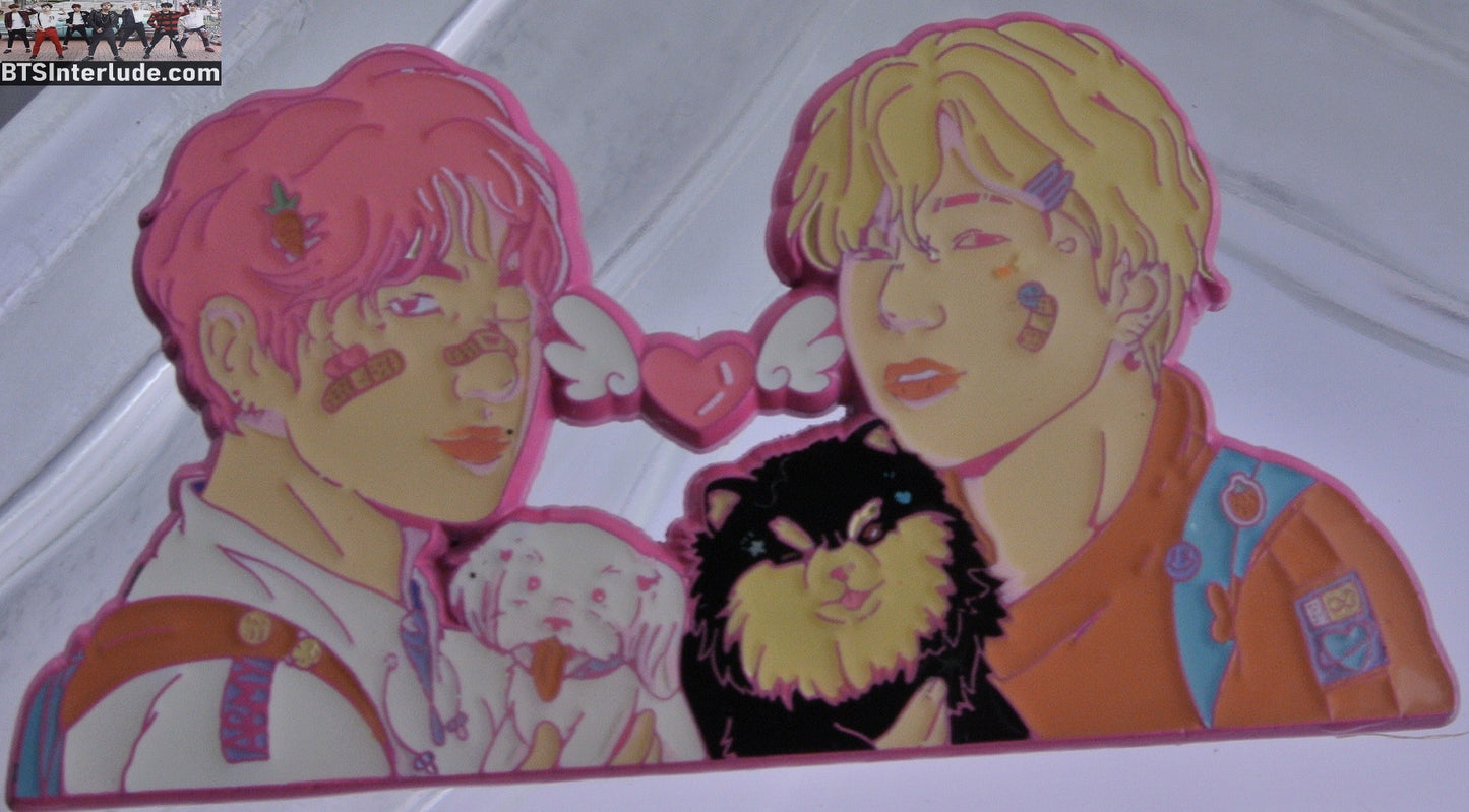 BTS PIN ENAMEL PINK SUB-UNIT PARK JIMIN YEONTAN V KIM TAEHYUNG CLOUDY SEOUL WASTE IT ON ME PINS BADGE BUTTON