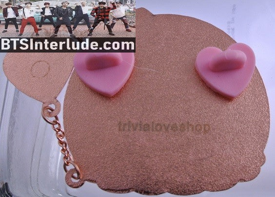 BTS PIN ENAMEL ROSE GOLD COPPER GROUP HAPPY EVER AFTER 4TH MUSTER ORNAMENT RED HEART TRIVIA LOVE SHOP PINS JUNGKOOK V JIMIN RM J-HOPE SUGA JIN BADGE BUTTON