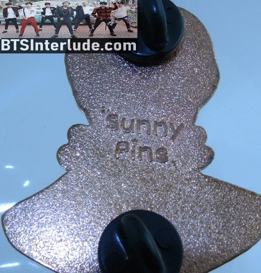 BTS PIN ENAMEL ROSE GOLD COPPER J-HOPE JUNG HOSEOK 정호석 BLUE GLITTER SHIRT SUNNY PINS BUTTON BADGE
