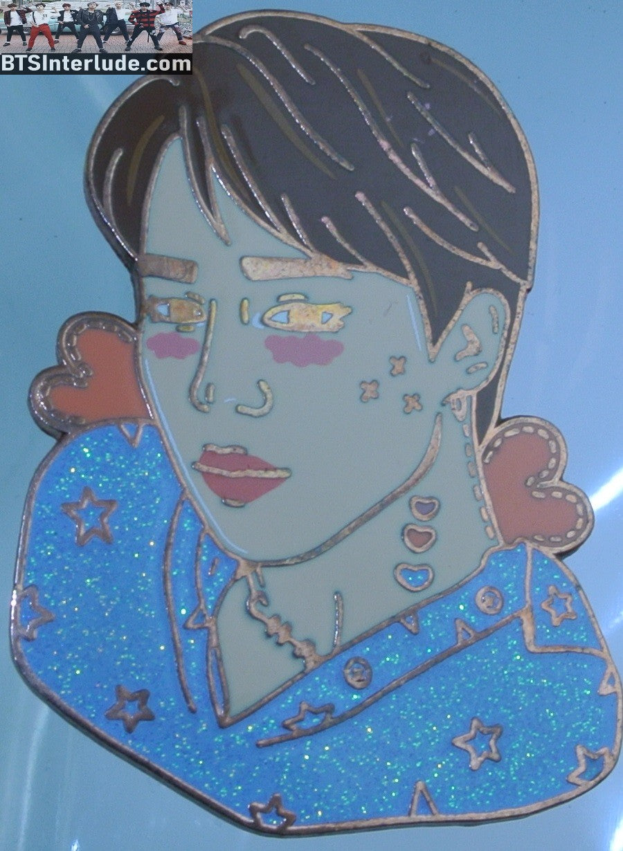 BTS PIN ENAMEL ROSE GOLD COPPER PARK JIMIN 박지민 BLUE GLITTER SHIRT SUNNY PINS BADGE BUTTON