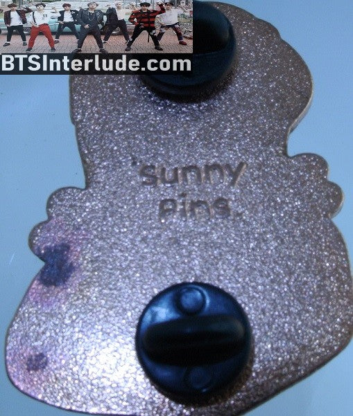 BTS PIN ENAMEL ROSE GOLD COPPER PARK JIMIN 박지민 BLUE GLITTER SHIRT SUNNY PINS BADGE BUTTON