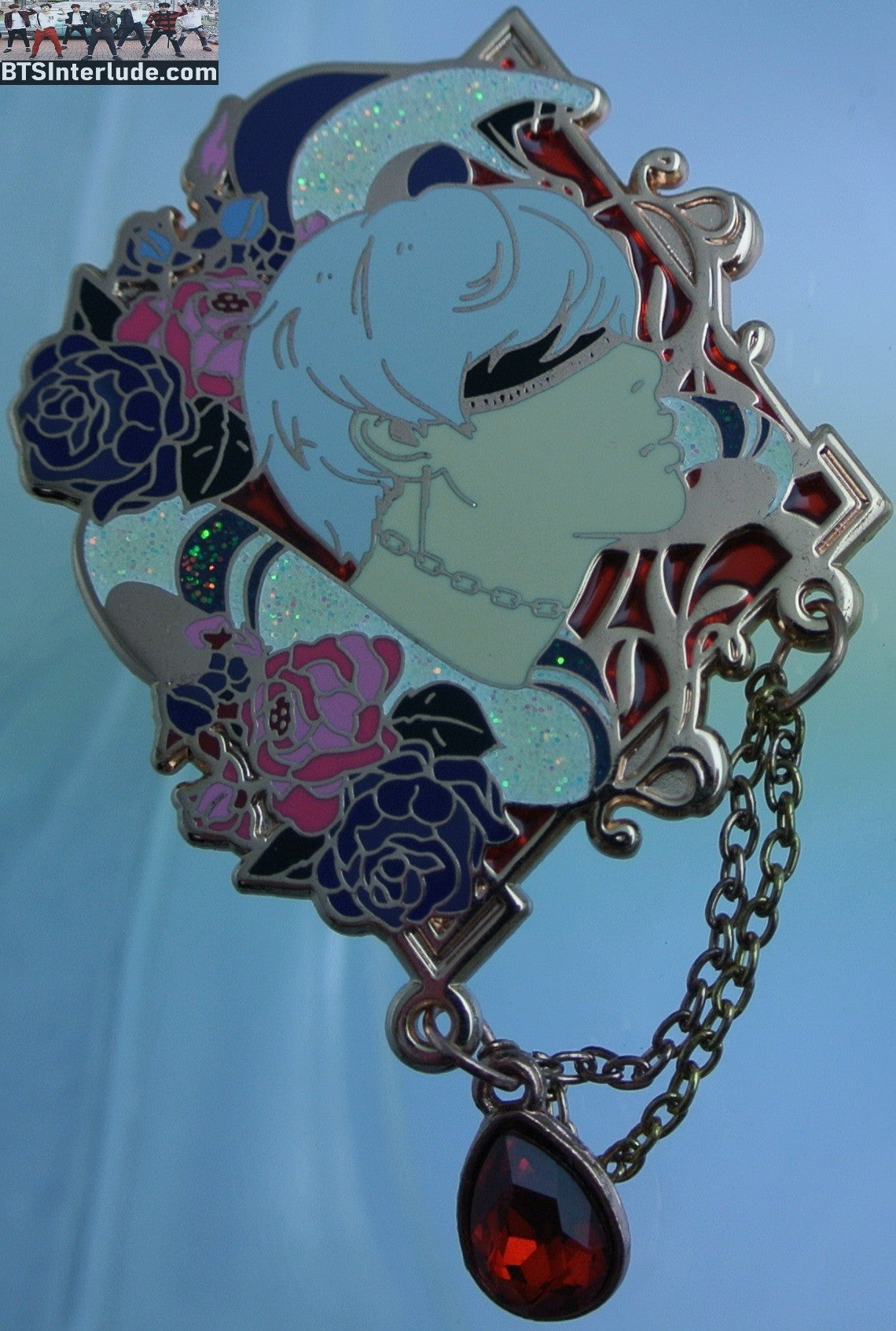 BTS PIN ENAMEL ROSE GOLD COPPER PARK JIMIN 박지민 LIE BLINDFOLD RED CRYSTAL NICUBIII PINS BADGE BUTTON