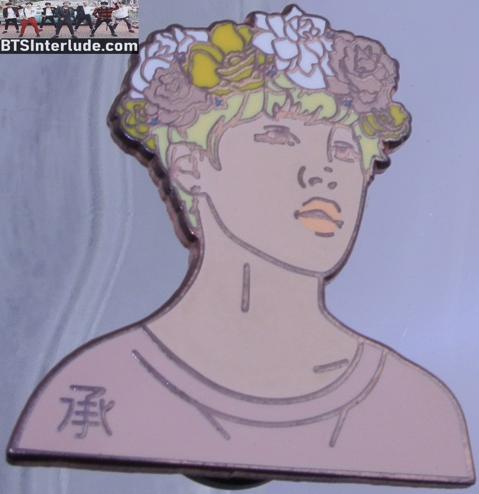 BTS PIN ENAMEL ROSE GOLD COPPER PARK JIMIN 박지민 SERENDIPITY BLOND FLOWER TIARA ROSIE BANGTAN PINS BADGE BUTTON