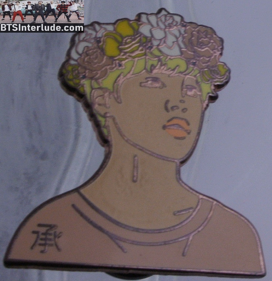 BTS PIN ENAMEL ROSE GOLD COPPER PARK JIMIN 박지민 SERENDIPITY BLOND FLOWER TIARA ROSIE BANGTAN PINS BADGE BUTTON