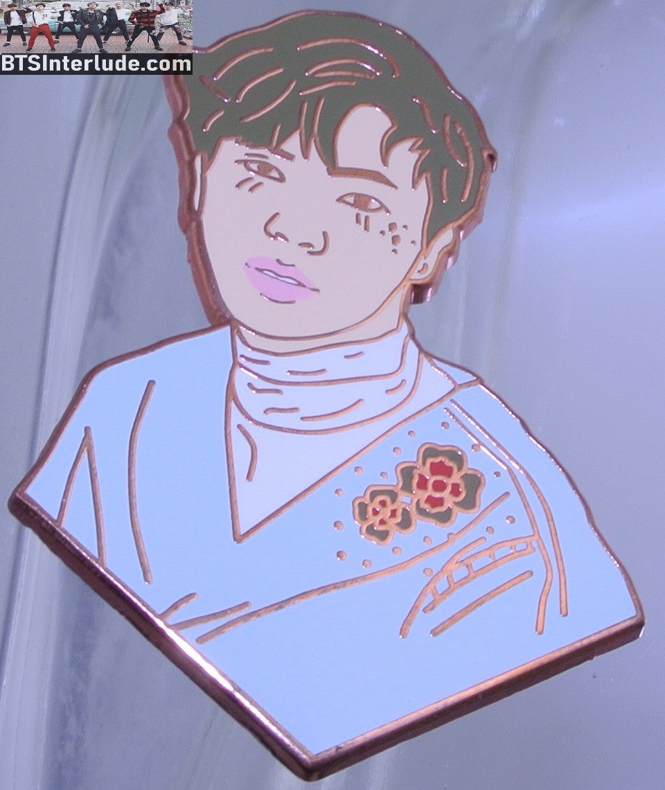 BTS PIN ENAMEL ROSE GOLD COPPER JIN KIM SEOKJIN 김석진 BLUE PATCH WILDXEL PINS BADGE BUTTON