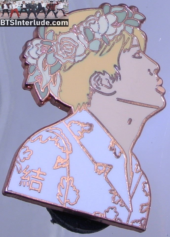 BTS PIN ENAMEL ROSE GOLD COPPER JIN KIM SEOKJIN 김석진 EPIPHANY FLOWER TIARA ROSIE BANGTAN PINS BADGE BUTTON