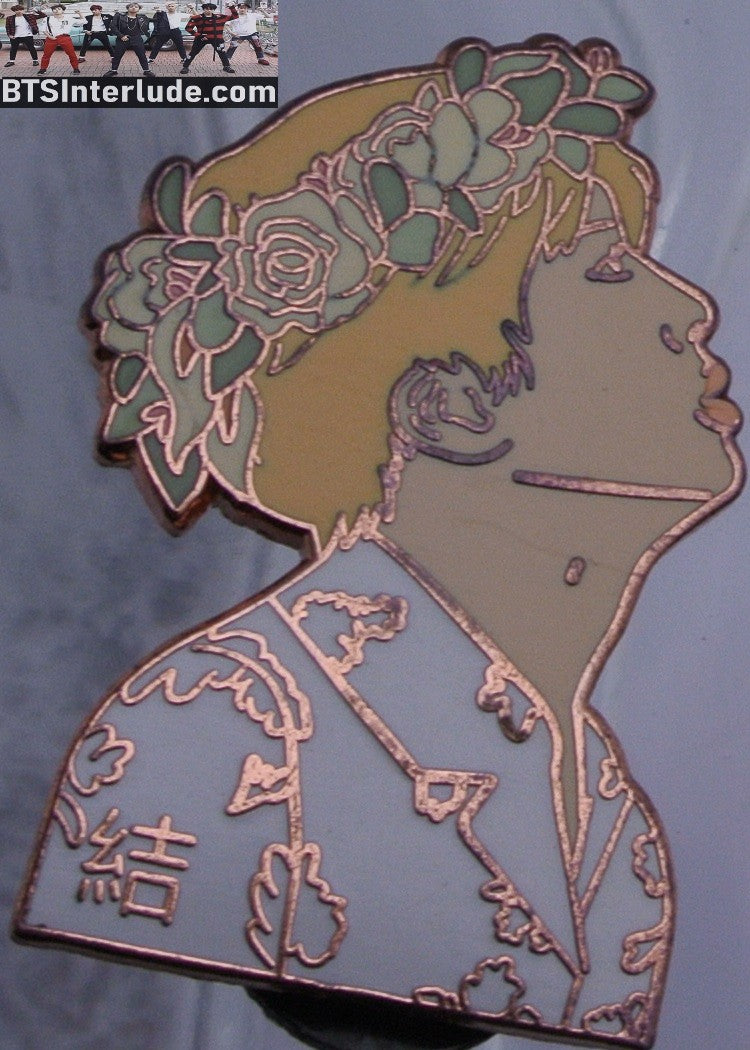 BTS PIN ENAMEL ROSE GOLD COPPER JIN KIM SEOKJIN 김석진 EPIPHANY FLOWER TIARA ROSIE BANGTAN PINS BADGE BUTTON