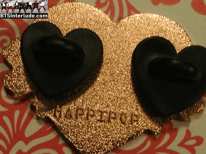 BTS PIN ENAMEL ROSE GOLD COPPER JIN KIM SEOKJIN 김석진 HEART ROSE IN MOUTH HAPPIPOP PINS BADGE BUTTON