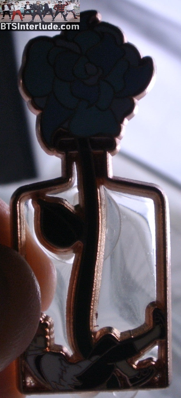 BTS PIN ENAMEL ROSE GOLD COPPER JIN KIM SEOKJIN 김석진 SMERALDO FLOWER VASE BADGE BUTTON