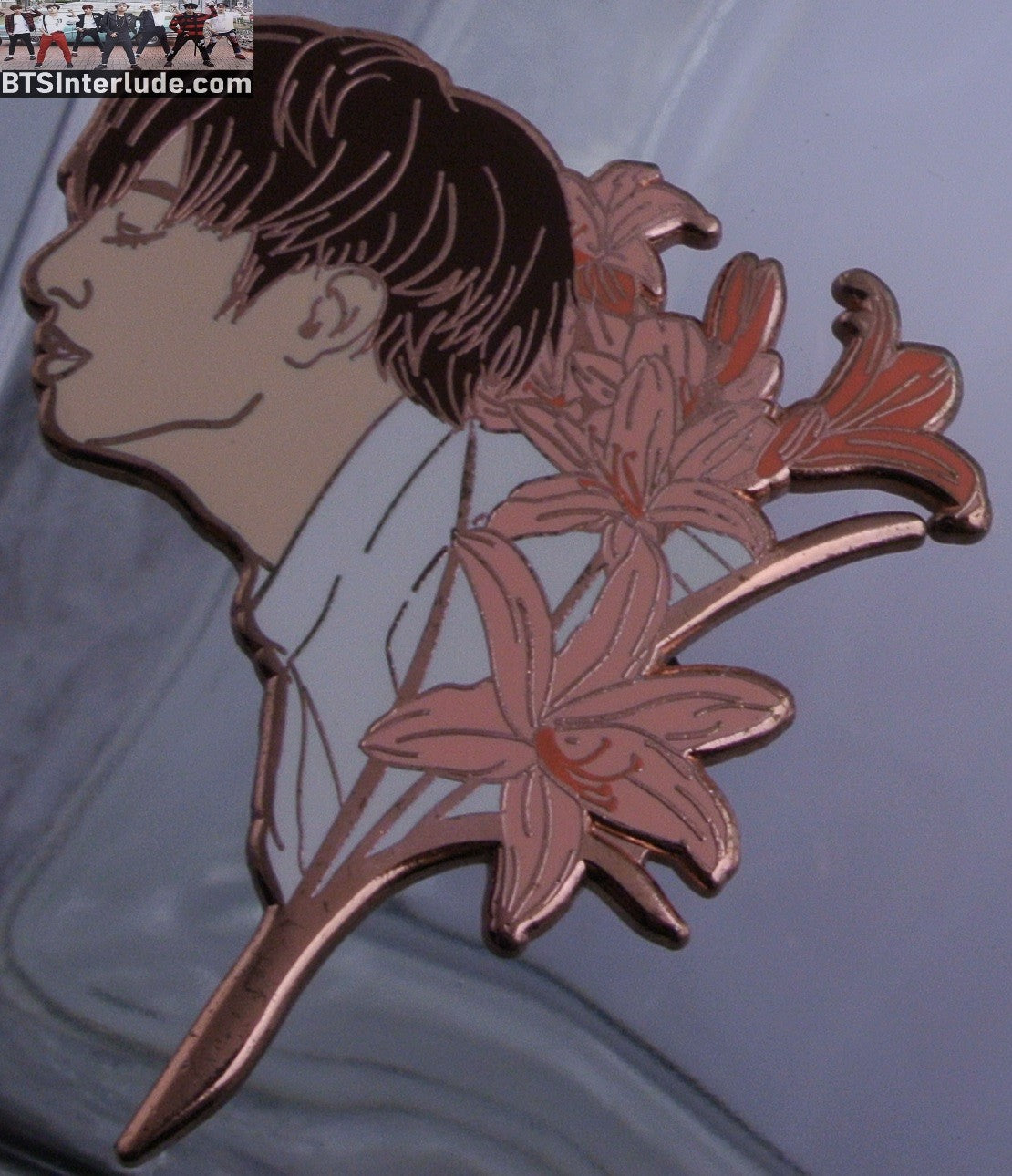 BTS PIN ENAMEL ROSE GOLD COPPER JEON JUNGKOOK 전정국 AMARYLLIS FLOWERS STARCANDY PINS BADGE BUTTON