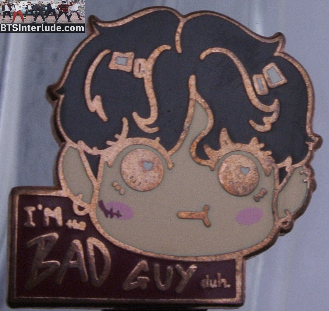BTS PIN ENAMEL ROSE GOLD COPPER JEON JUNGKOOK 전정국 I'M THE BAD GUY BILLIE EILISH THEME AFAERIE PINS BADGE BUTTON
