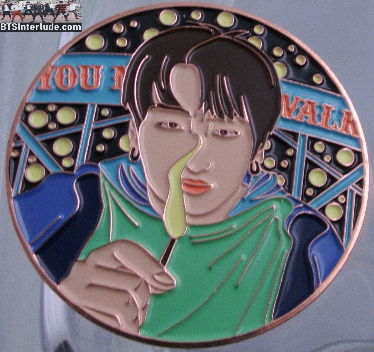 BTS PIN ENAMEL ROSE GOLD COPPER JEON JUNGKOOK 전정국 SPRING DAY ROUND KCONCEPT PINS BADGE BUTTON