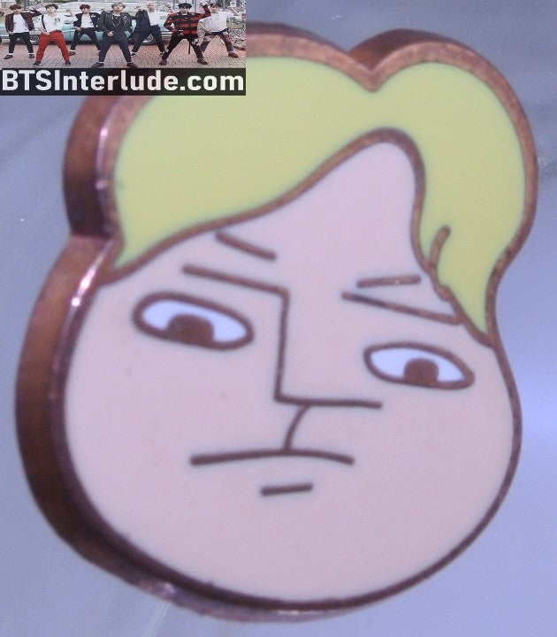 BTS PIN ENAMEL ROSE GOLD COPPER RM KIM NAMJOON 김남준 BLOND HAIR FACE BADGE BUTTON