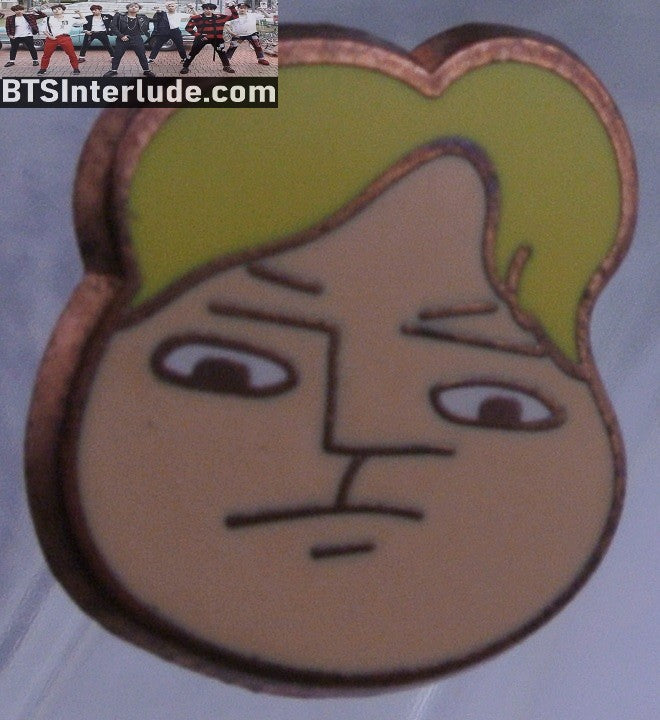 BTS PIN ENAMEL ROSE GOLD COPPER RM KIM NAMJOON 김남준 BLOND HAIR FACE BADGE BUTTON