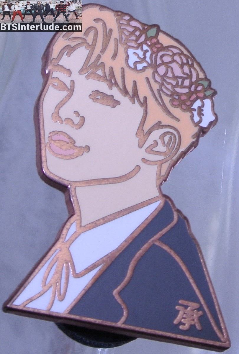 BTS PIN ENAMEL ROSE GOLD COPPER RM KIM NAMJOON 김남준 FLOWER TIARA ROSIE BANGTAN PINS BADGE BUTTON