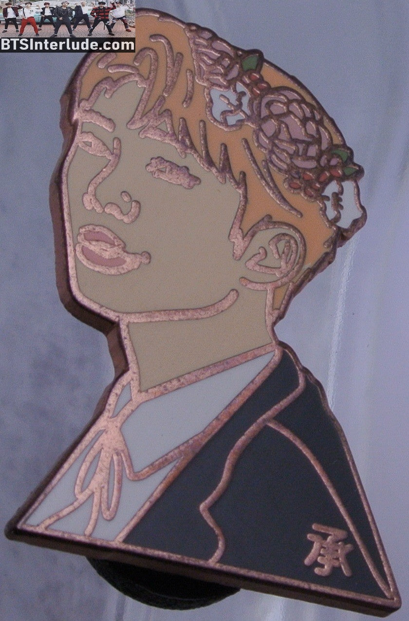 BTS PIN ENAMEL ROSE GOLD COPPER RM KIM NAMJOON 김남준 FLOWER TIARA ROSIE BANGTAN PINS BADGE BUTTON
