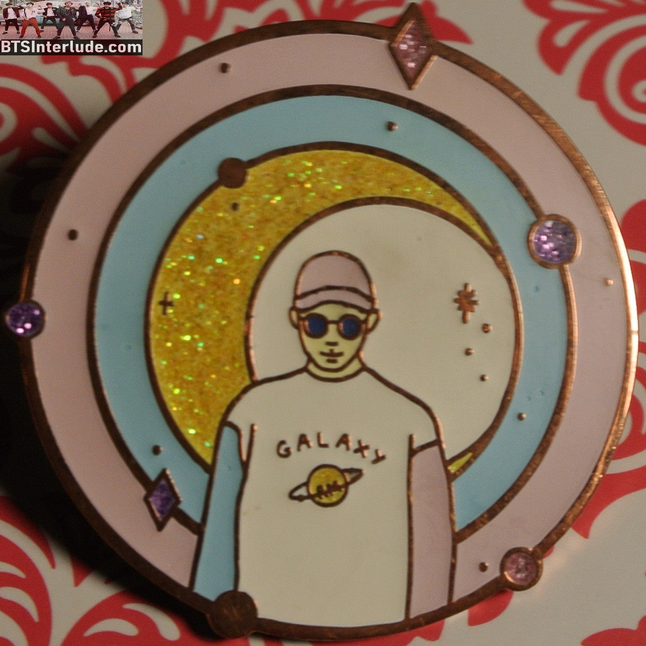 BTS PIN ENAMEL ROSE GOLD COPPER RM KIM NAMJOON 김남준 PASTEL GALAXY ZOMG BUNNIE PINS BADGE BUTTON
