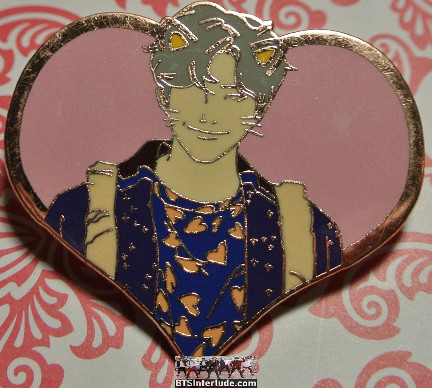 BTS PIN ENAMEL ROSE GOLD COPPER RM KIM NAMJOON 김남준 IDOL CAT EARS NICUBIII PINS BADGE BUTTON
