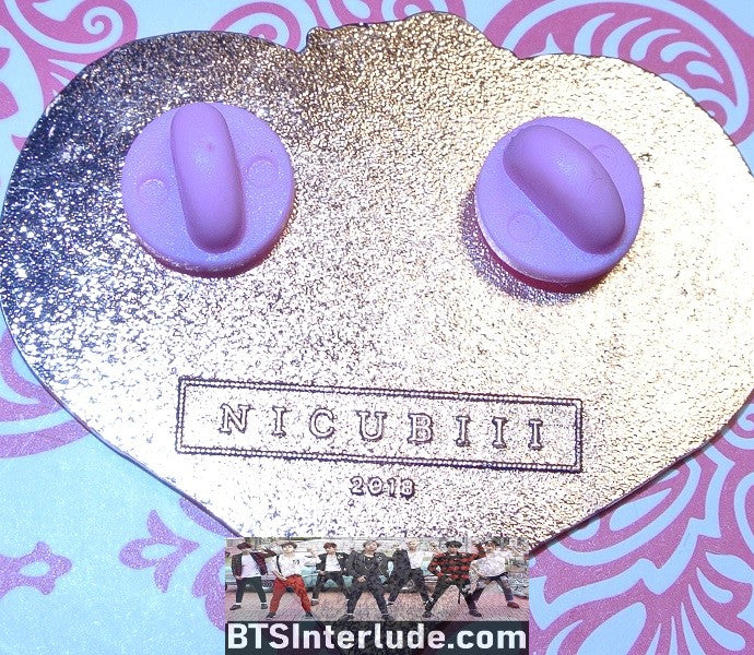 BTS PIN ENAMEL ROSE GOLD COPPER RM KIM NAMJOON 김남준 IDOL CAT EARS NICUBIII PINS BADGE BUTTON