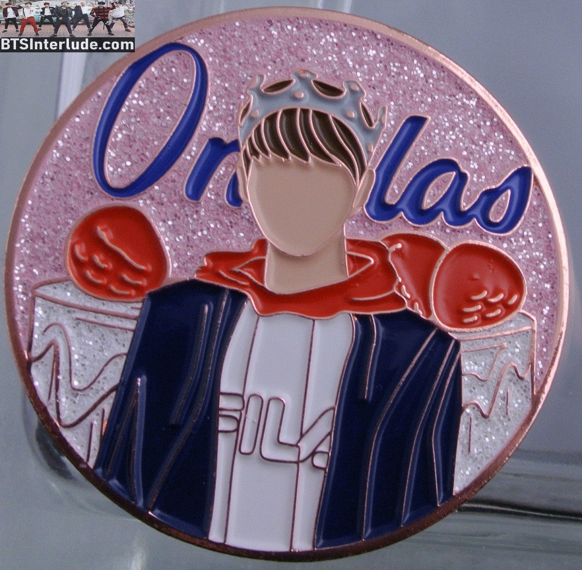 BTS PIN ENAMEL ROSE GOLD COPPER RM KIM NAMJOON 김남준 SPRING DAY ROUND KCONCEPT PINS BADGE BUTTON