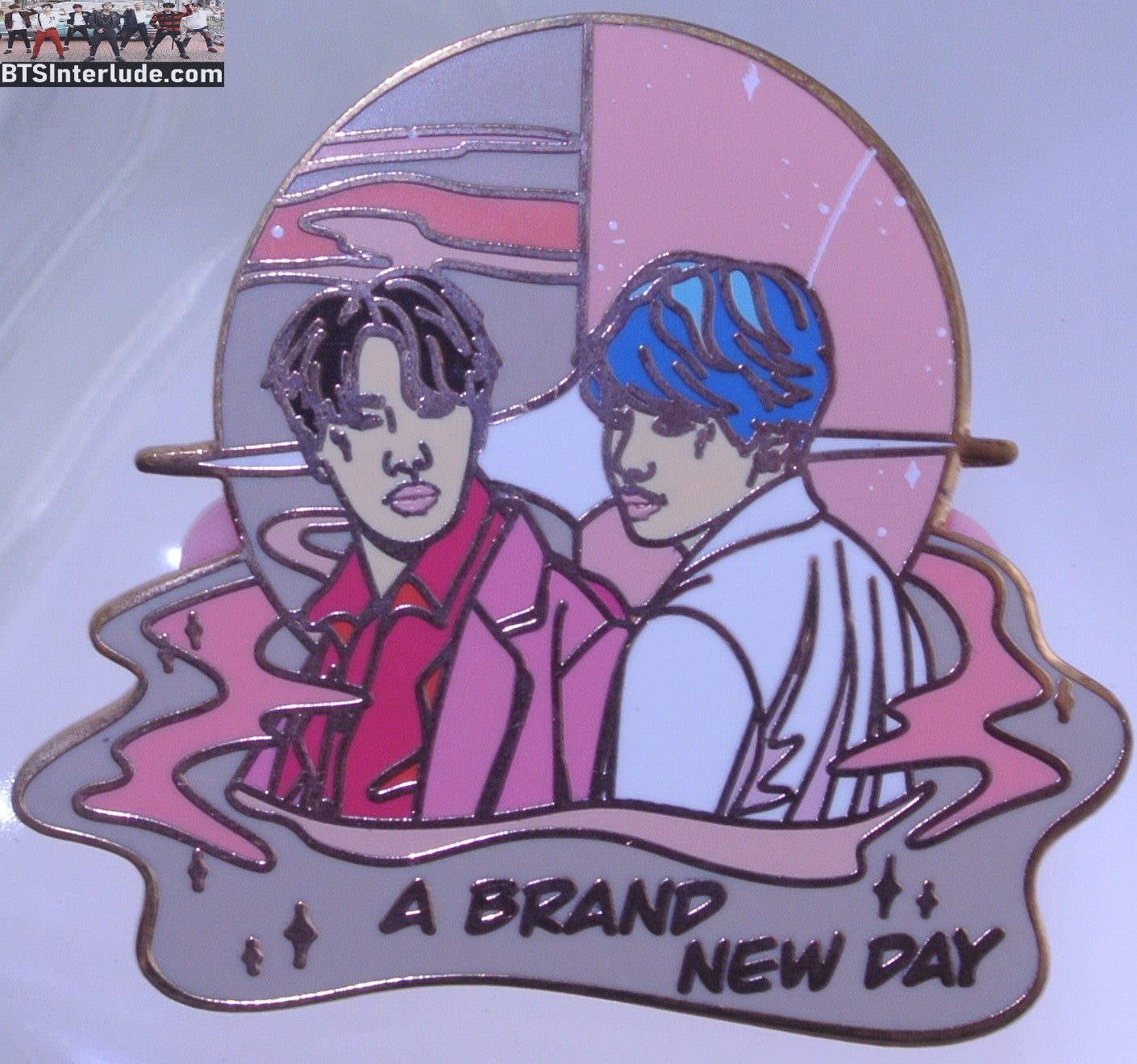 BTS PIN ENAMEL ROSE GOLD COPPER SUB-UNIT V KIM TAEHYUNG J-HOPE JUNG HOSEOK BRAND NEW DAY PINK BORAHAE BB PINS BADGE BUTTON
