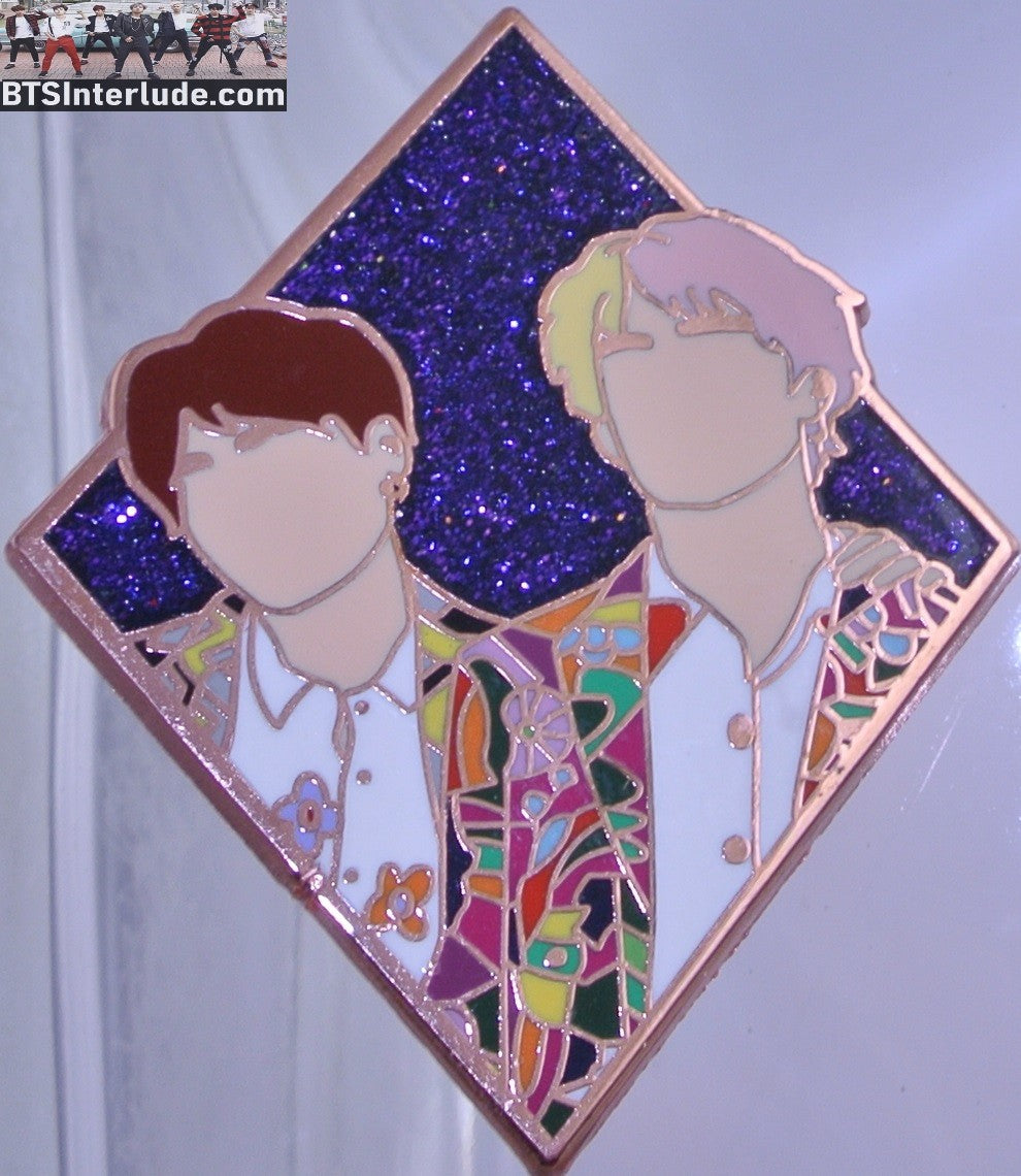 BTS PIN ENAMEL ROSE GOLD COPPER SUB-UNIT V KIM TAEHYUNG SUGA MIN YOONGI IDOL JACKETS HEART SHAPED SHOP PINS BADGE BUTTON