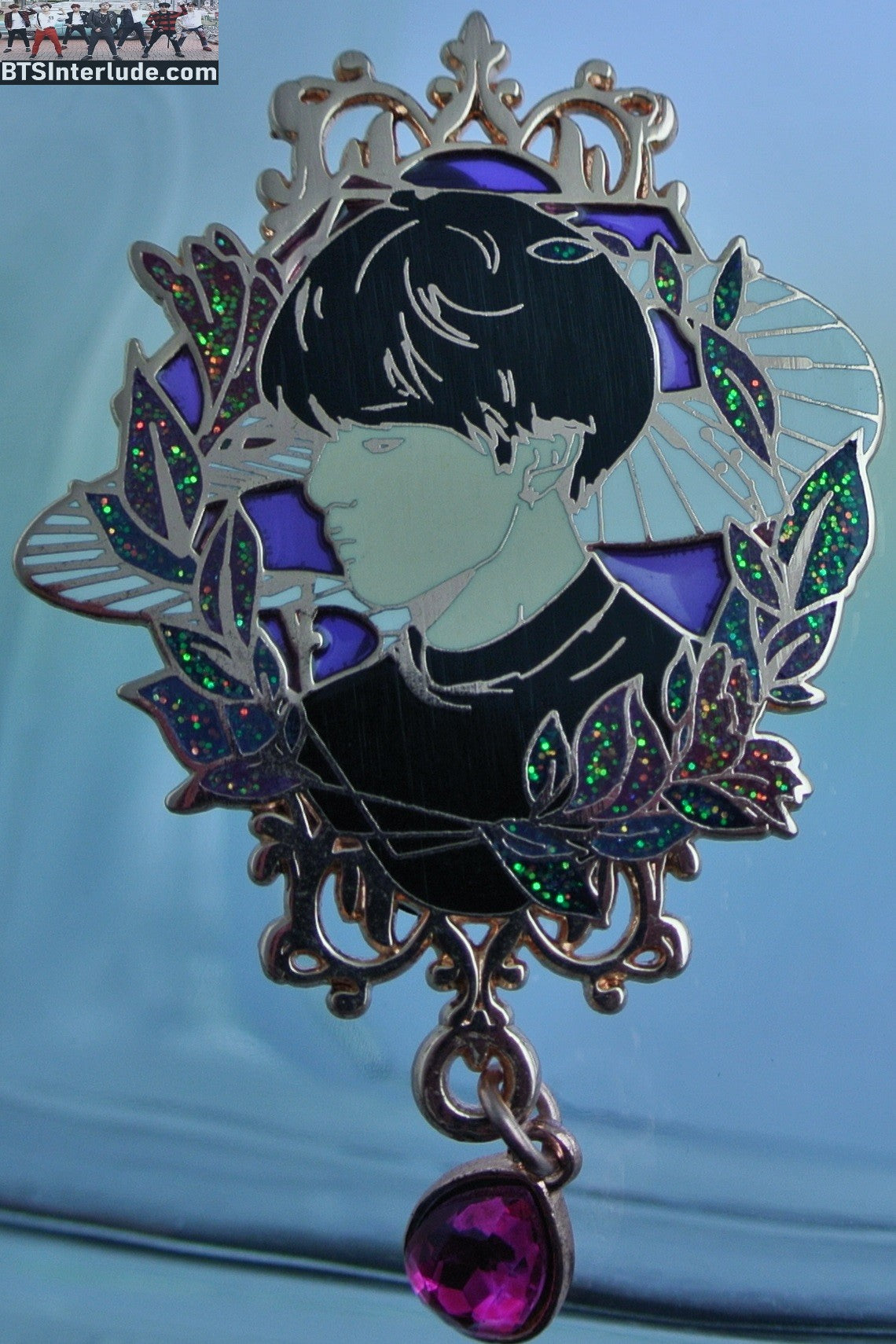 BTS PIN ENAMEL ROSE GOLD COPPER SUGA MIN YOONGI 민윤기 FIRST LOVE RED CRYSTAL NICUBIII PINS BADGE BUTTON