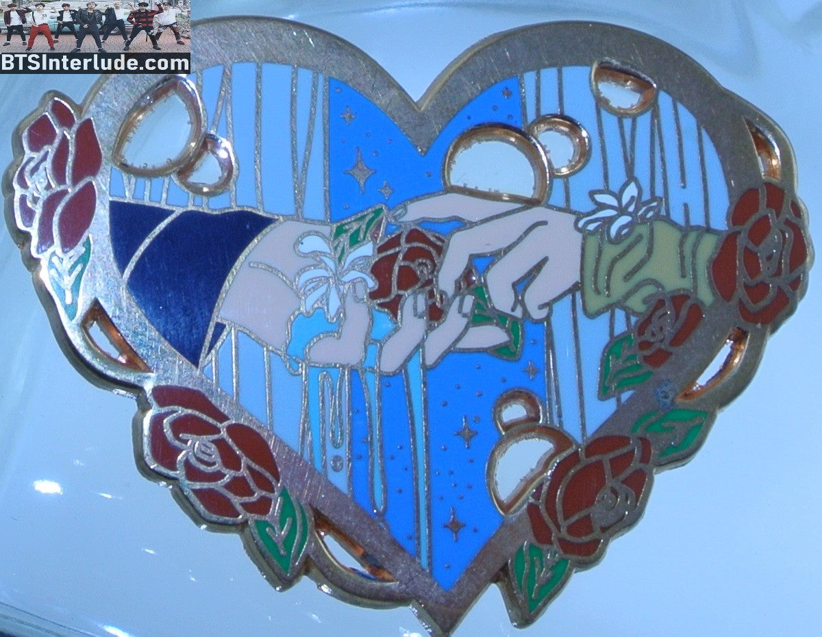 BTS PIN ENAMEL ROSE GOLD COPPER SUB-UNIT V KIM TAEHYUNG PARK JIMIN HEART HANDS SINGULARITY SERENDIPITY THEME PRISMONO & MOONMAE PINS COLLAB BADGE BUTTON
