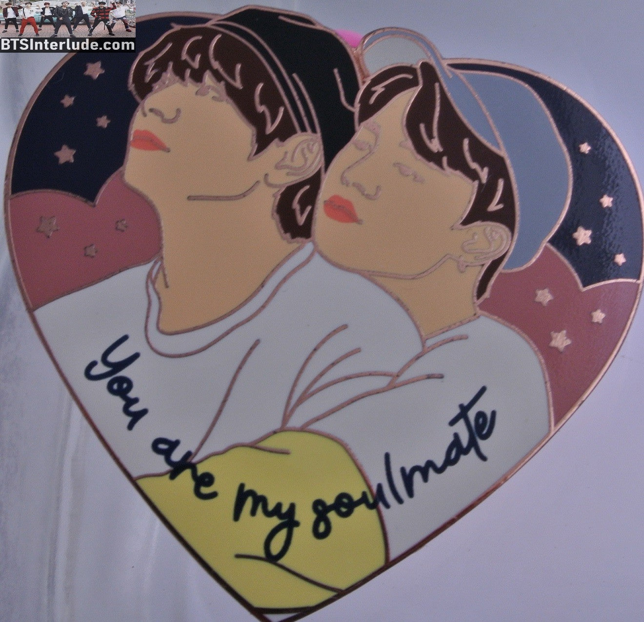 BTS PIN ENAMEL ROSE GOLD COPPER SUB-UNIT V KIM TAEHYUNG PARK JIMIN HEART SOULMATES DAL PINS BADGE BUTTON