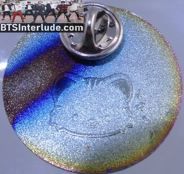 BTS PIN ENAMEL SILVER GROUP 2018 LOVE YOURSELF WORLD TOUR LOS ANGELES LA JUNGKOOK V JIMIN RM J-HOPE SUGA JIN BADGE BUTTON