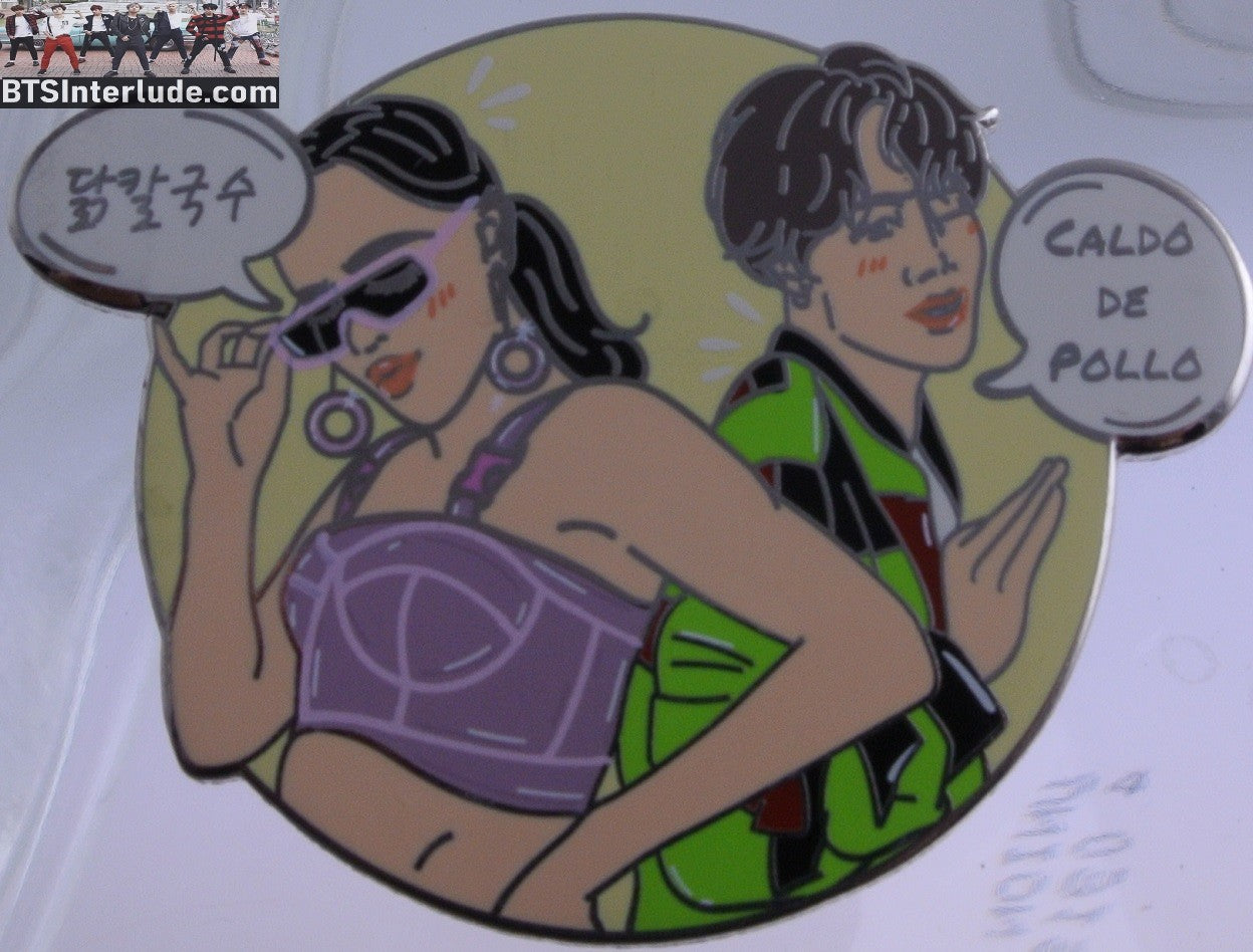 BTS PIN ENAMEL SILVER J-HOPE JUNG HOSEOK 정호석 BECKY G CHICKEN NOODLE SOUP BADGE BUTTON