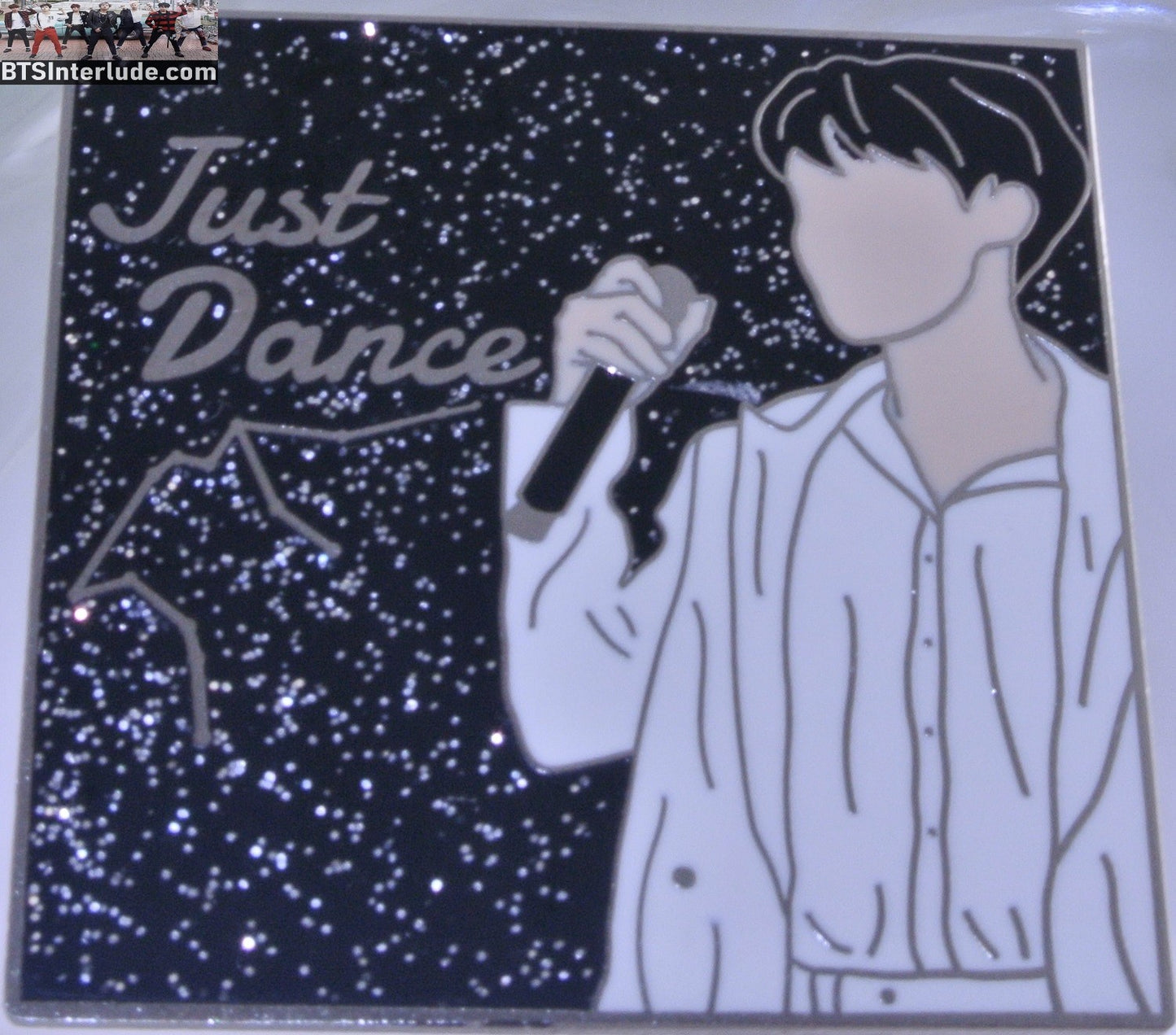 BTS PIN ENAMEL SILVER J-HOPE JUNG HOSEOK 정호석 JUST DANCE GLITTER WHITE OUTFIT BADGE BUTTON
