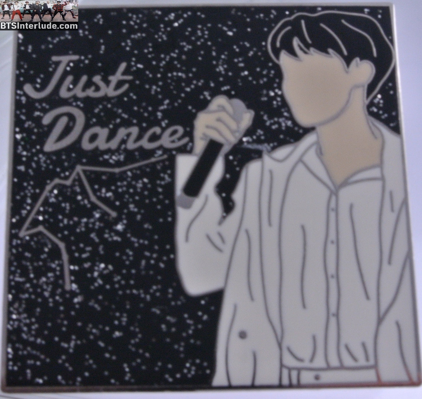 BTS PIN ENAMEL SILVER J-HOPE JUNG HOSEOK 정호석 JUST DANCE GLITTER WHITE OUTFIT BADGE BUTTON