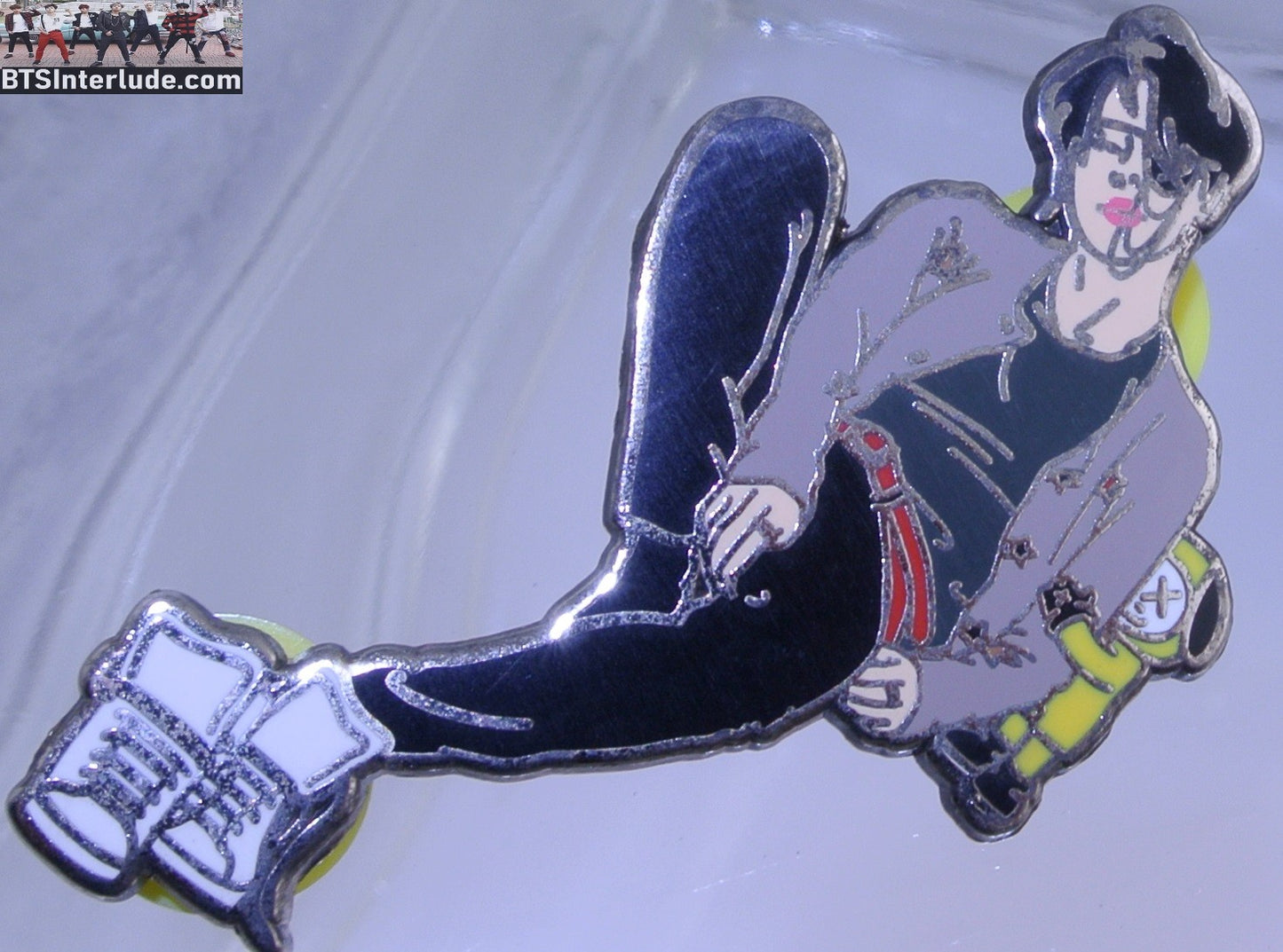 BTS PIN ENAMEL SILVER PARK JIMIN 박지민 RECLINE KAWS DESIGN BT21 CHIMMY BADGE BUTTON