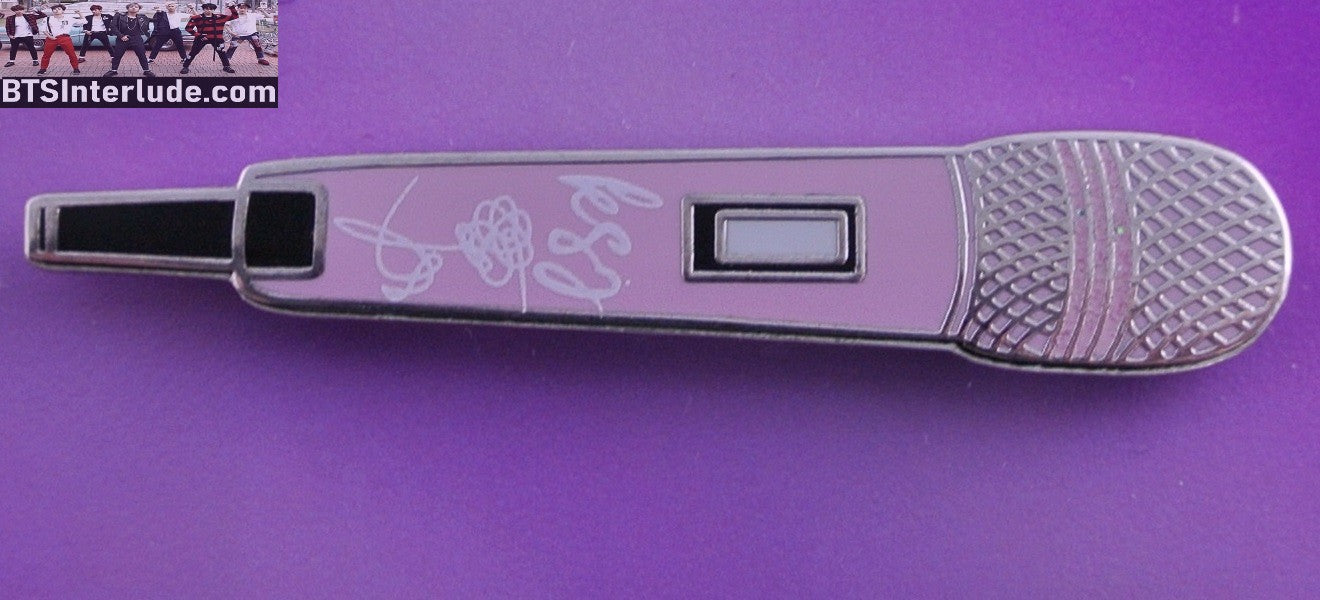BTS PIN ENAMEL SILVER JIN KIM SEOKJIN 김석진 PINK MICROPHONE SHINE BRIGHT CREATIONS PINS BADGE BUTTON