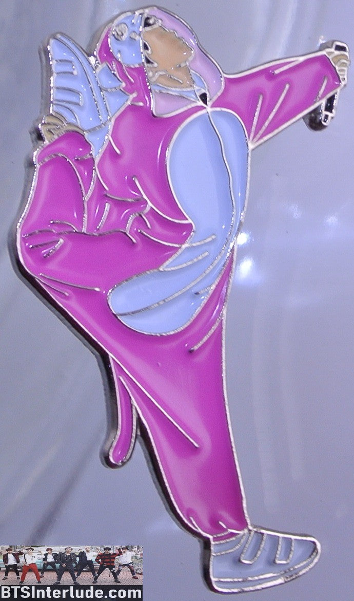 BTS PIN ENAMEL SILVER JIN KIM SEOKJIN 김석진 4TH MUSTER PINK COSTUME A GRADE BADGE BUTTON
