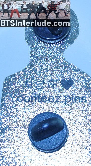 BTS PIN ENAMEL SILVER JIN KIM SEOKJIN 김석진 PURPLE HAIR WHITE SUIT YOONTEEZ PINS BADGE BUTTON