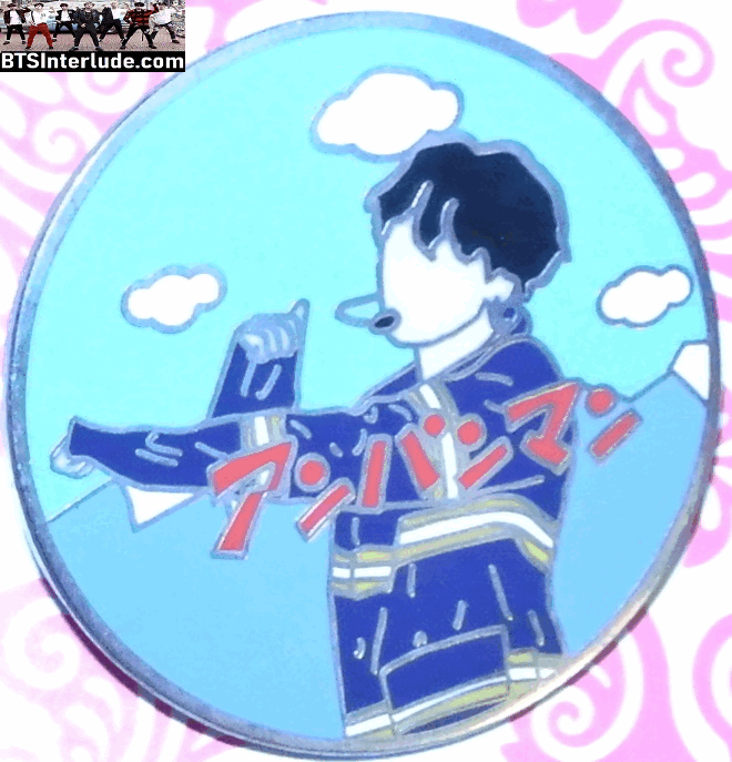 BTS PIN ENAMEL SILVER JEON JUNGKOOK 전정국 ANPANMAN PERFORMANCE BADGE BUTTON