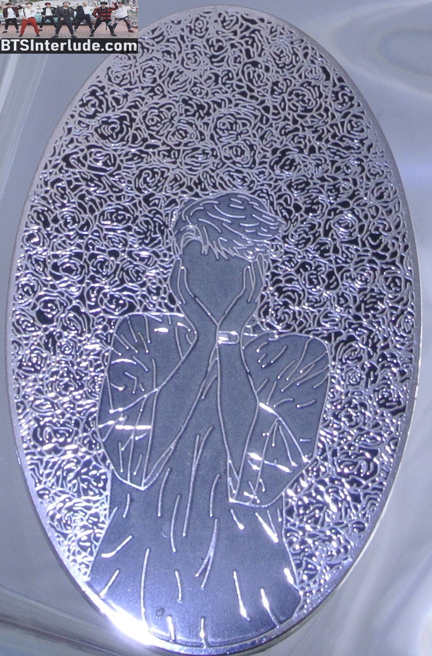BTS PIN ENAMEL SILVER RM KIM NAMJOON 김남준 GLOW IN THE DARK OVAL BADGE BUTTON