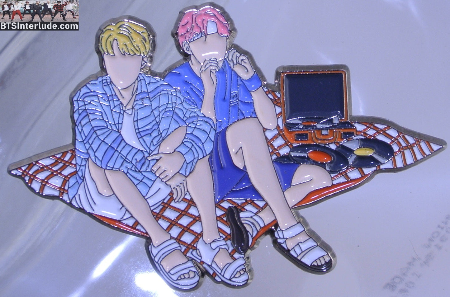 BTS PIN ENAMEL SILVER SUB-UNIT JEON JUNGKOOK PARK JIMIN 2018 SUMMER PACKAGE SAIPAN PICNIC APHELION PINS BADGE BUTTON