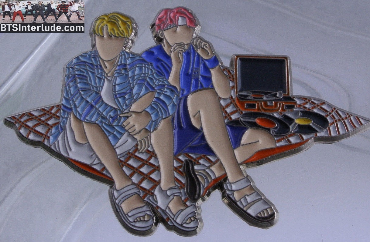 BTS PIN ENAMEL SILVER SUB-UNIT JEON JUNGKOOK PARK JIMIN 2018 SUMMER PACKAGE SAIPAN PICNIC APHELION PINS BADGE BUTTON
