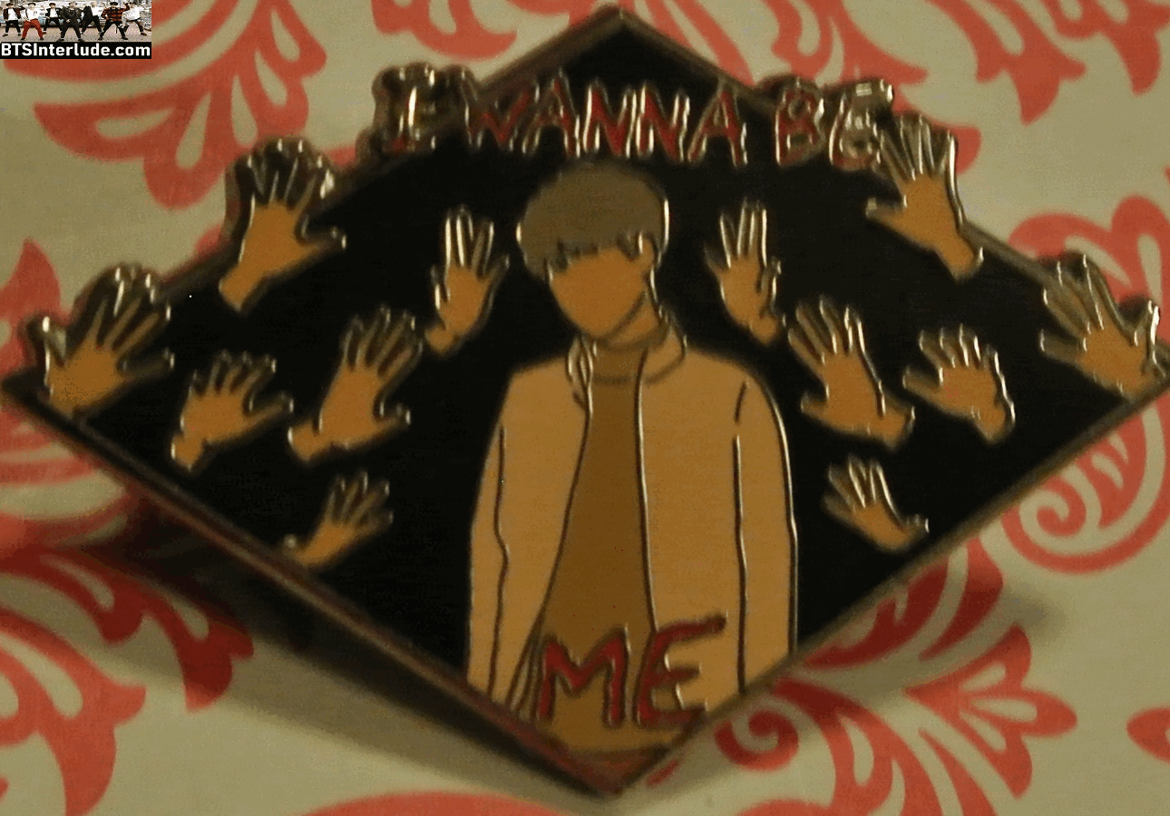 BTS PIN ENAMEL SILVER SUGA MIN YOONGI 민윤기 I WANNA BE HANDS DIAMOND BADGE BUTTON
