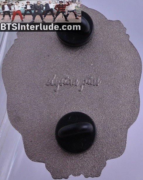 BTS PIN ENAMEL SILVER SUGA MIN YOONGI 민윤기 SEESAW RED GLITTER SUIT FRAME SILVER GLITTER ELYSIAN PINS BADGE BUTTON