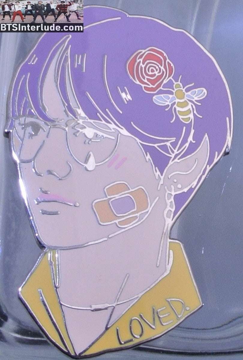 BTS PIN ENAMELSILVER V KIM TAEHYUNG 김태형 BANDAID BANGTAN AEGYOHANA PINS BADGE BUTTON