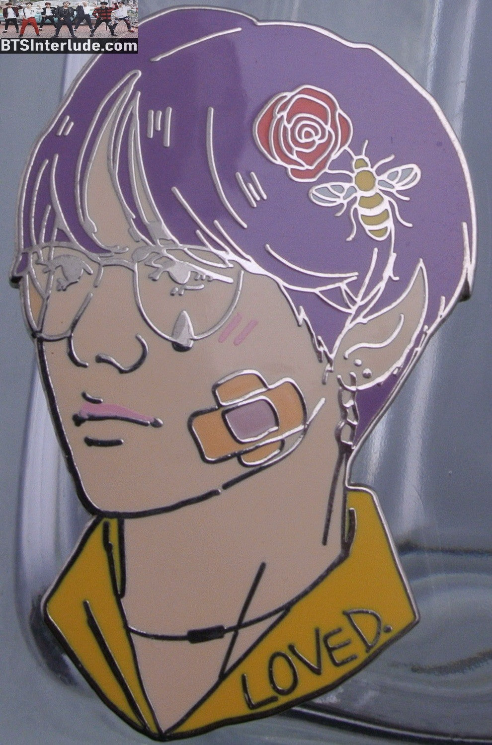 BTS PIN ENAMELSILVER V KIM TAEHYUNG 김태형 BANDAID BANGTAN AEGYOHANA PINS BADGE BUTTON