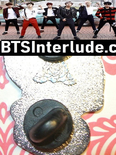 BTS PIN ENAMEL SILVER V KIM TAEHYUNG 김태형 BLUE HAIR SNAKE MOON ROSE CAFE PINS BADGE BUTTON