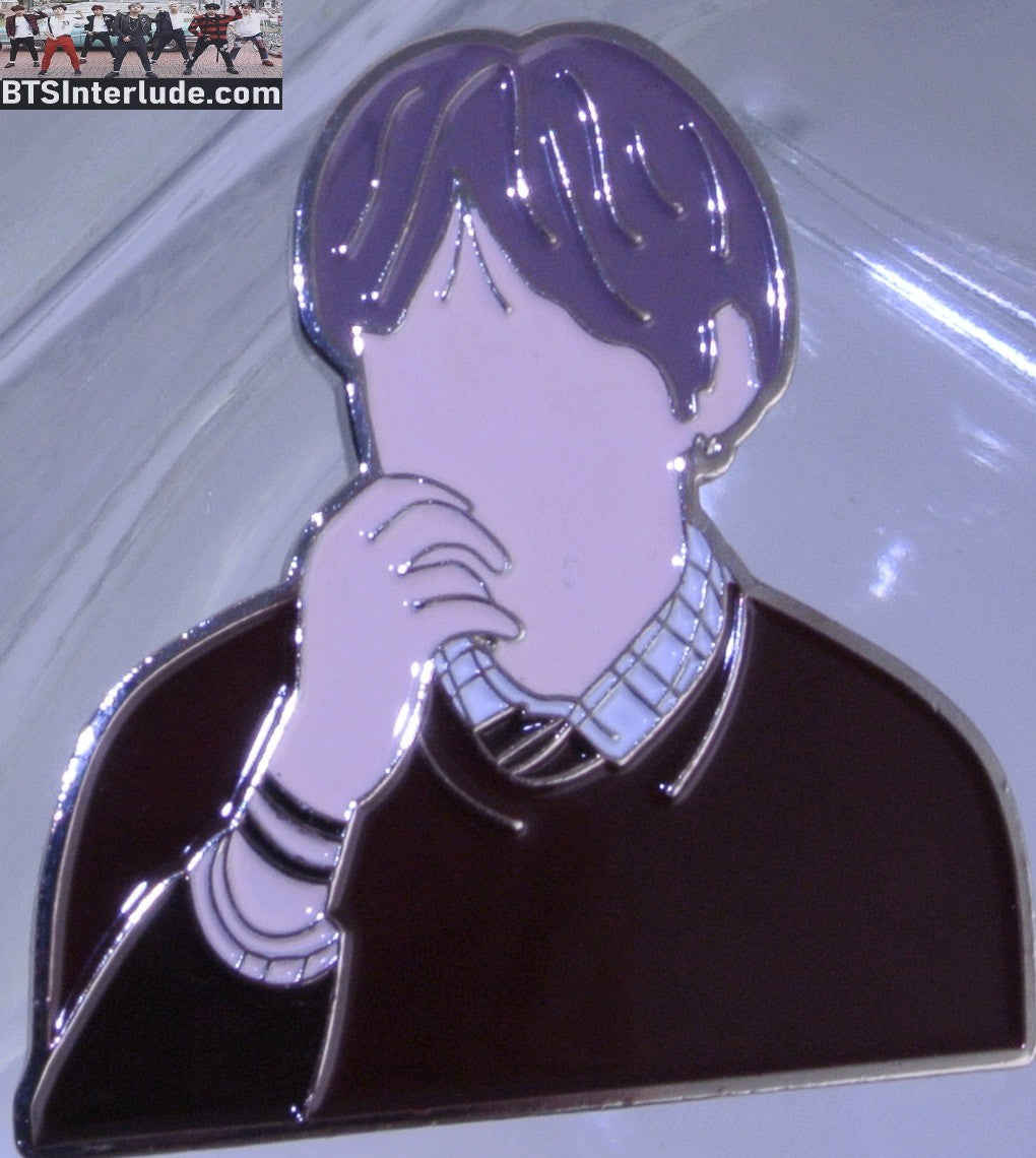 BTS PIN ENAMEL SILVER V KIM TAEHYUNG 김태형 MAP OF THE SOUL 7 MOTS BADGE BUTTON