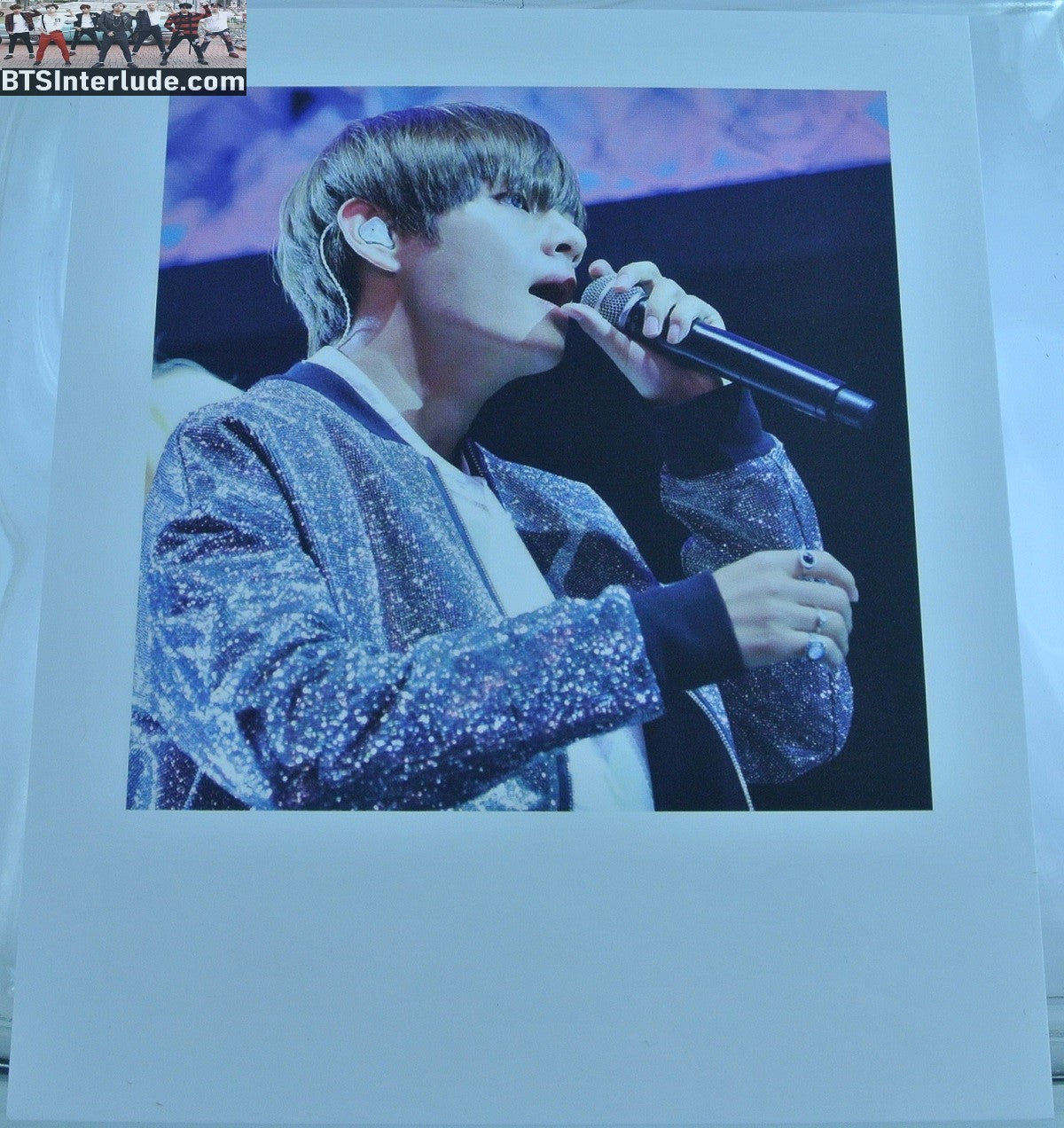 BTS POLAROID FANSITE V KIM TAEHYUNG 김태형 SILVER JACKET SINGING PROFILE REVORN FANSITE