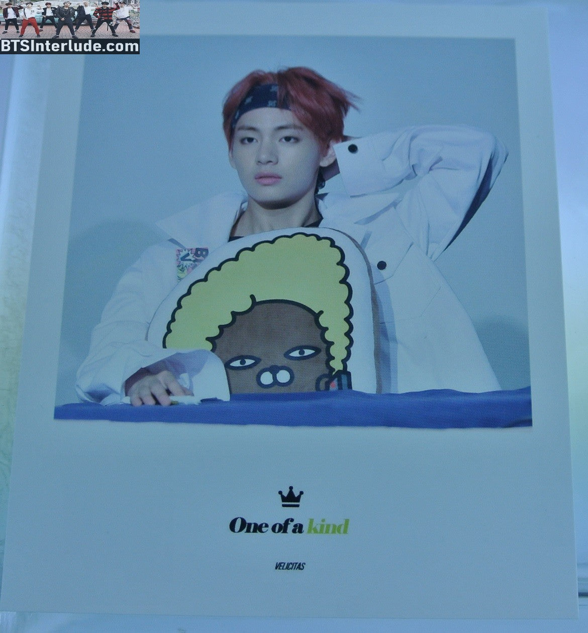 BTS POLAROID FANSITE V KIM TAEHYUNG 김태형 RED HAIR FANSIGN VELICITAS FANSITE ONE OF A KIND